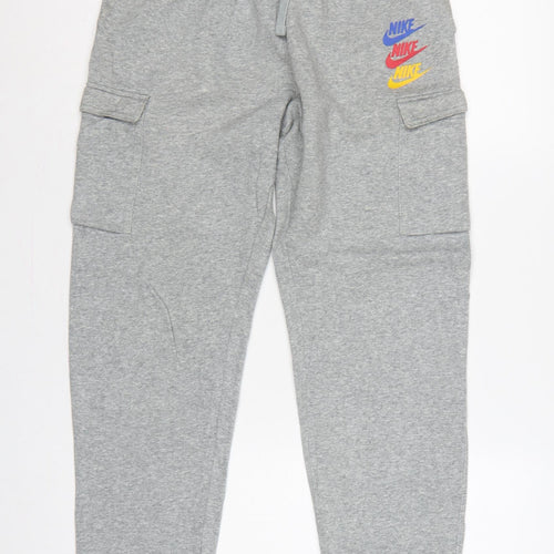 Nike Boys Grey XL 158-170cm Cargo Joggers Sweatpants Logo