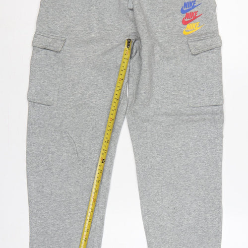 Nike Boys Grey XL 158-170cm Cargo Joggers Sweatpants Logo