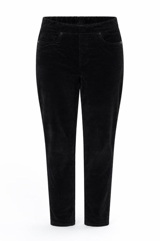 Lands' End Women Black UK 12 Tapered Velvet Trousers