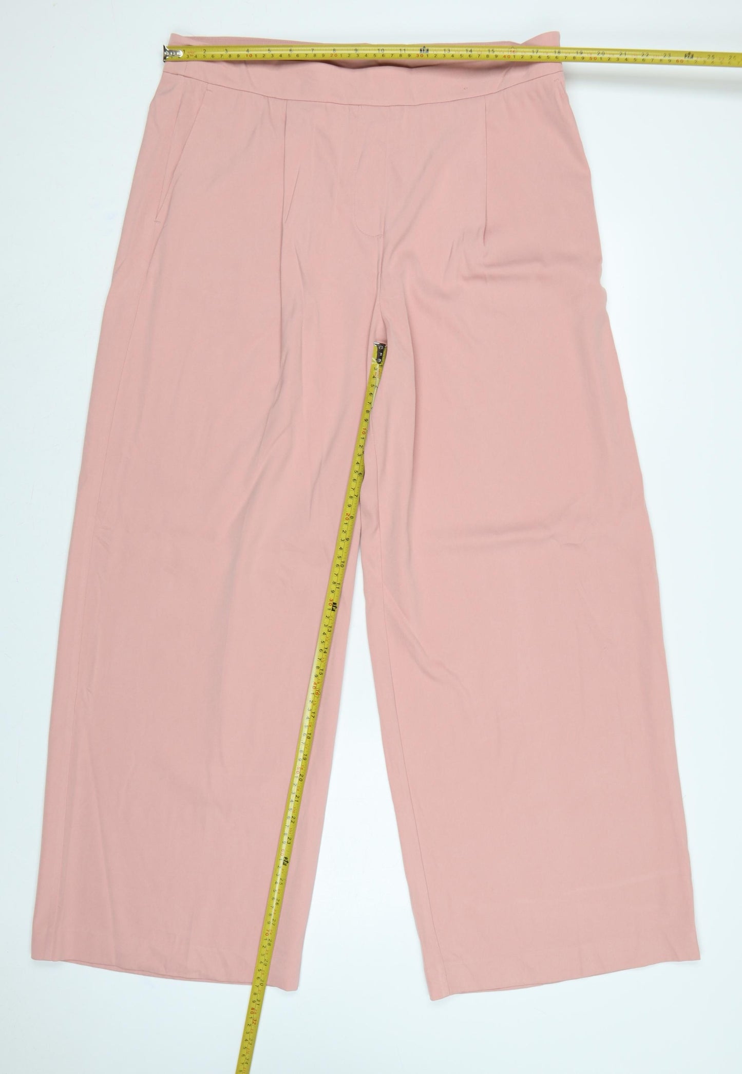 Marks and Spencer Women Pink UK 18 Wide-Leg Trousers Regular