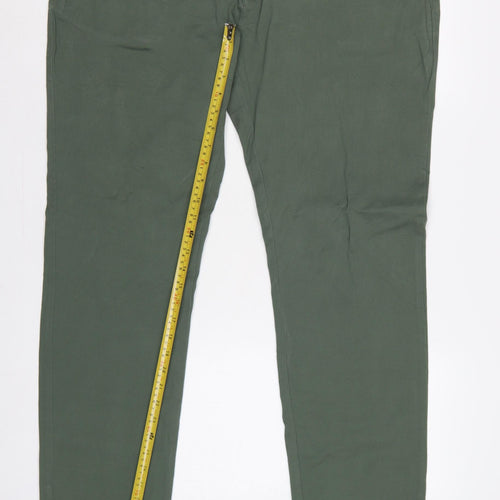 Marks & Spencer Men Green 40 33 Slim Ultimate Chino Trousers