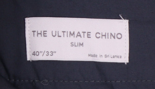 Marks & Spencer Men Green 40 33 Slim Ultimate Chino Trousers