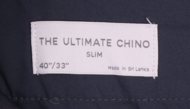 Marks & Spencer Men Green 40 33 Slim Ultimate Chino Trousers