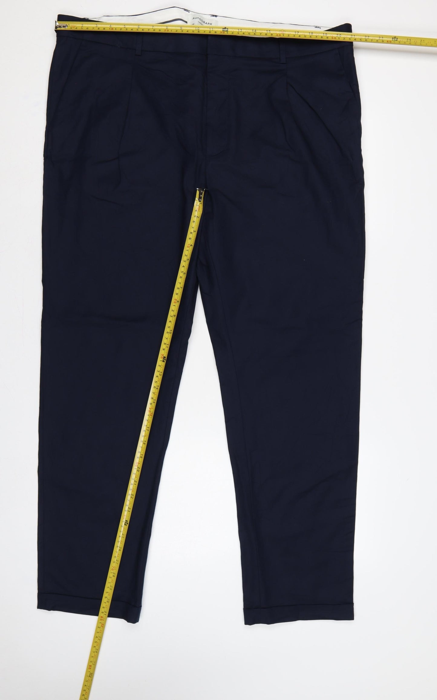 Marks & Spencer Autograph Men’s Navy 42L Tapered Smart Trousers