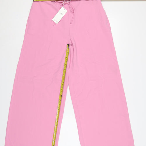 Marks and Spencer Women's Pink UK 12 Wide-Leg Drawstring Trousers