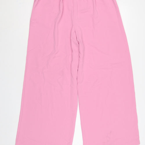 Marks and Spencer Women's Pink UK 12 Wide-Leg Drawstring Trousers
