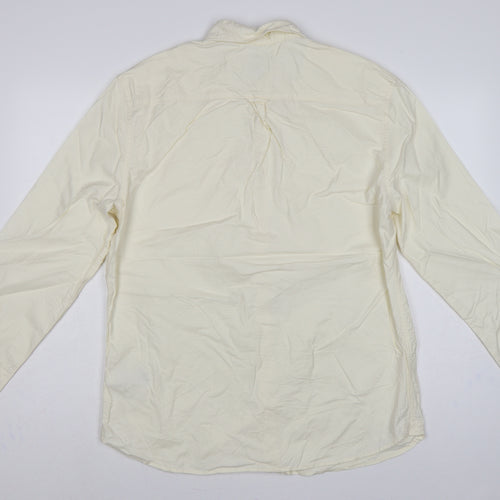 Marks and Spencer Men’s Ivory L Regular Cotton Button-Down Shirt