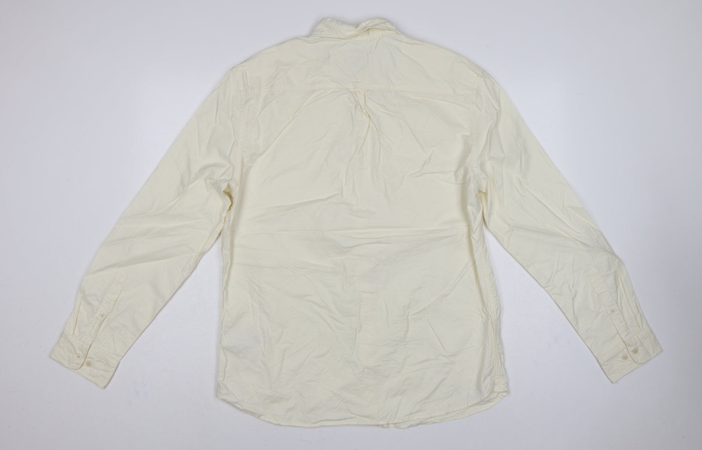 Marks and Spencer Men’s Ivory L Regular Cotton Button-Down Shirt