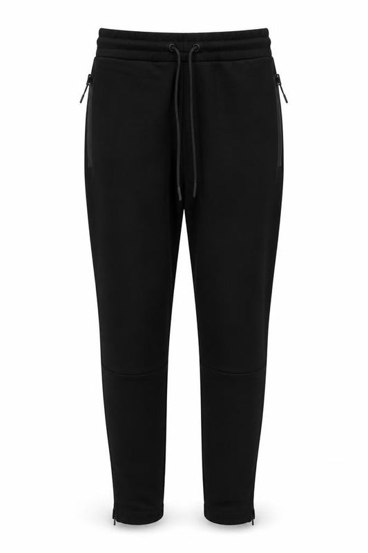Zara Women Black Size S Tapered Jogger Trousers Zip Pockets