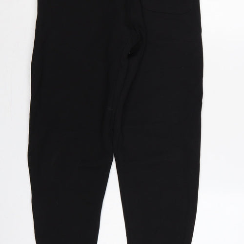 Zara Women Black Size S Tapered Jogger Trousers Zip Pockets