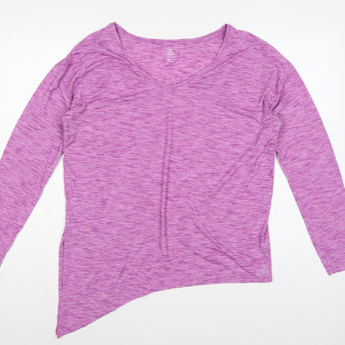 GapFit Women Purple M Breathe V-Neck Long Sleeve Activewear T-Shirt