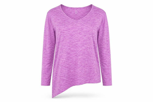 GapFit Women Purple M Breathe V-Neck Long Sleeve Activewear T-Shirt