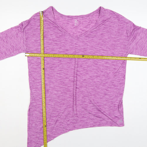 GapFit Women Purple M Breathe V-Neck Long Sleeve Activewear T-Shirt