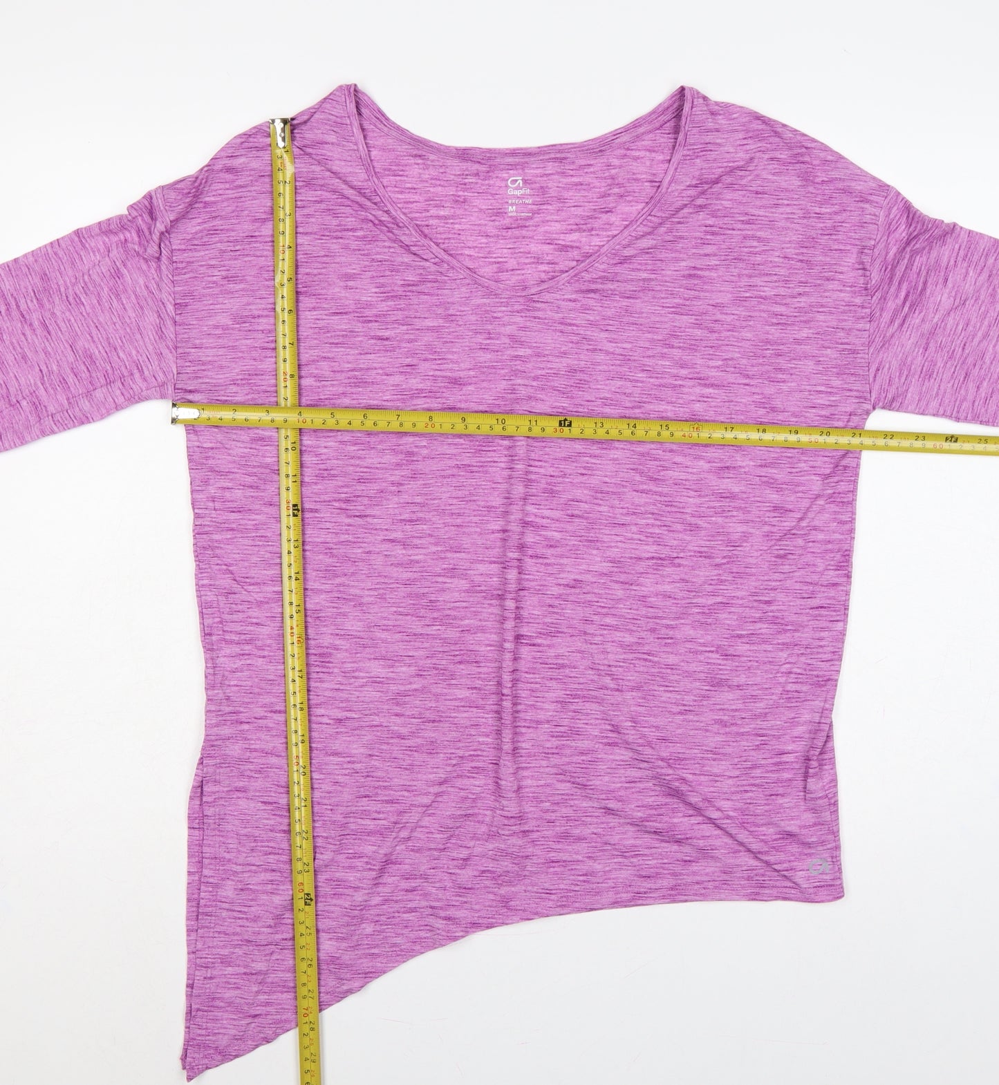 GapFit Women Purple M Breathe V-Neck Long Sleeve Activewear T-Shirt