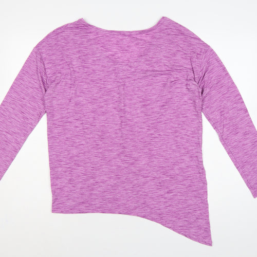 GapFit Women Purple M Breathe V-Neck Long Sleeve Activewear T-Shirt