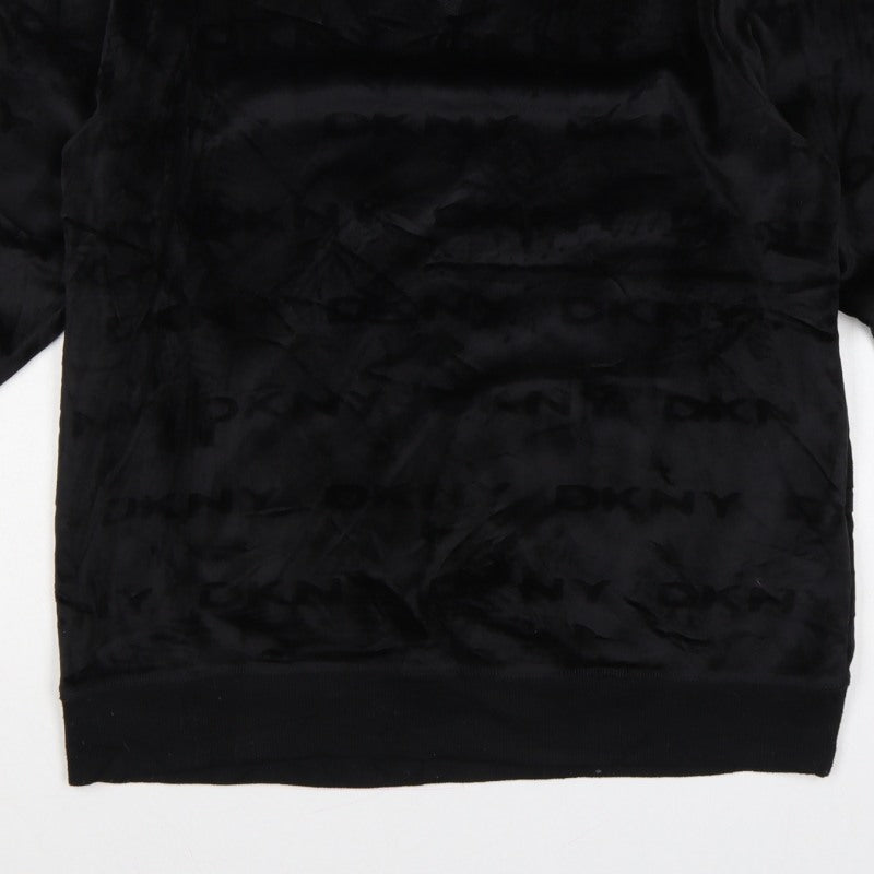 Additional view of DKNY Women’s Black M Logo Velour Pullover Sweatshirt