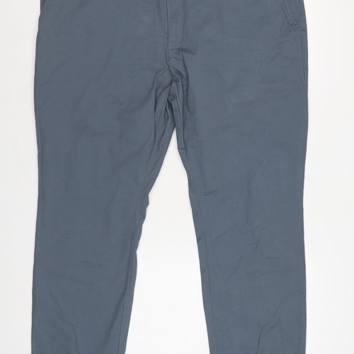 Marks and Spencer Men's Blue 40/29 Slim Fit Cotton Chino Trousers