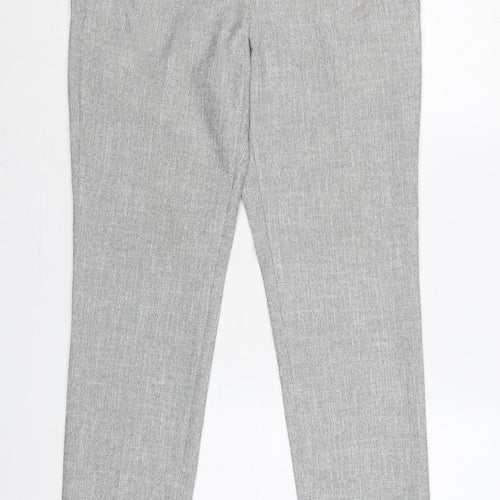 Moss London Men’s Grey 32in Slim Fit Tapered Dress Trousers
