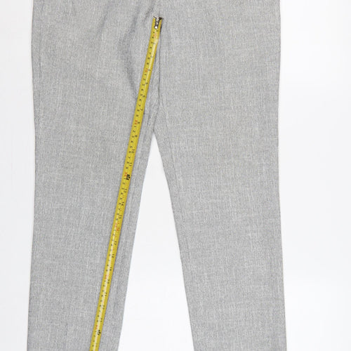Moss London Men’s Grey 32in Slim Fit Tapered Dress Trousers