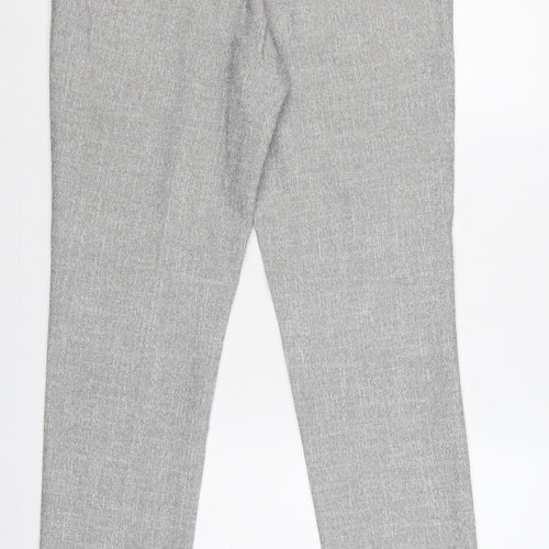 Moss London Men’s Grey 32in Slim Fit Tapered Dress Trousers
