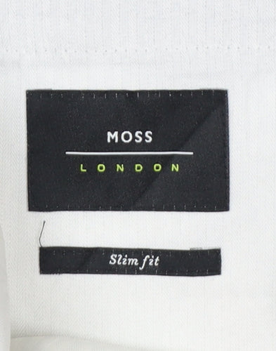 Moss London Men’s Grey 32in Slim Fit Tapered Dress Trousers