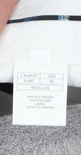 Moss London Men’s Grey 32in Slim Fit Tapered Dress Trousers