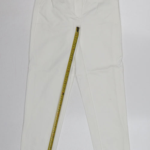 Marks and Spencer Women Ivory UK 6 Short Tapered Trousers