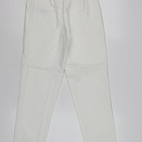 Marks and Spencer Women Ivory UK 6 Short Tapered Trousers