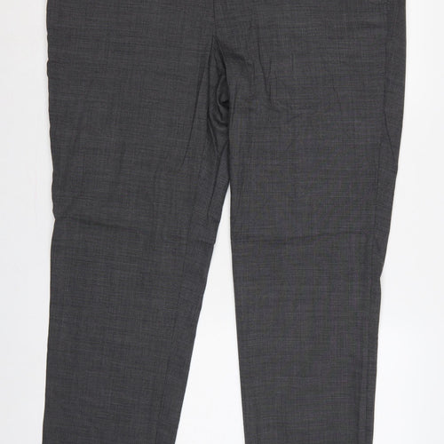 M&S Men’s Grey 44in Regular Wool Blend Performance Dress Trousers