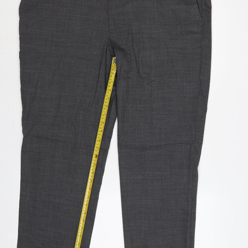 M&S Men’s Grey 44in Regular Wool Blend Performance Dress Trousers