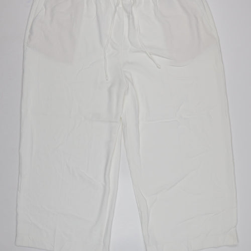 Marks and Spencer Women Ivory UK 22 Cropped Drawstring Trousers