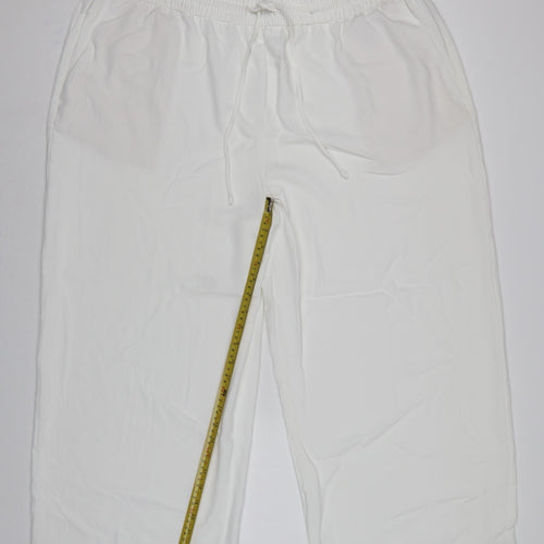 Marks and Spencer Women Ivory UK 22 Cropped Drawstring Trousers