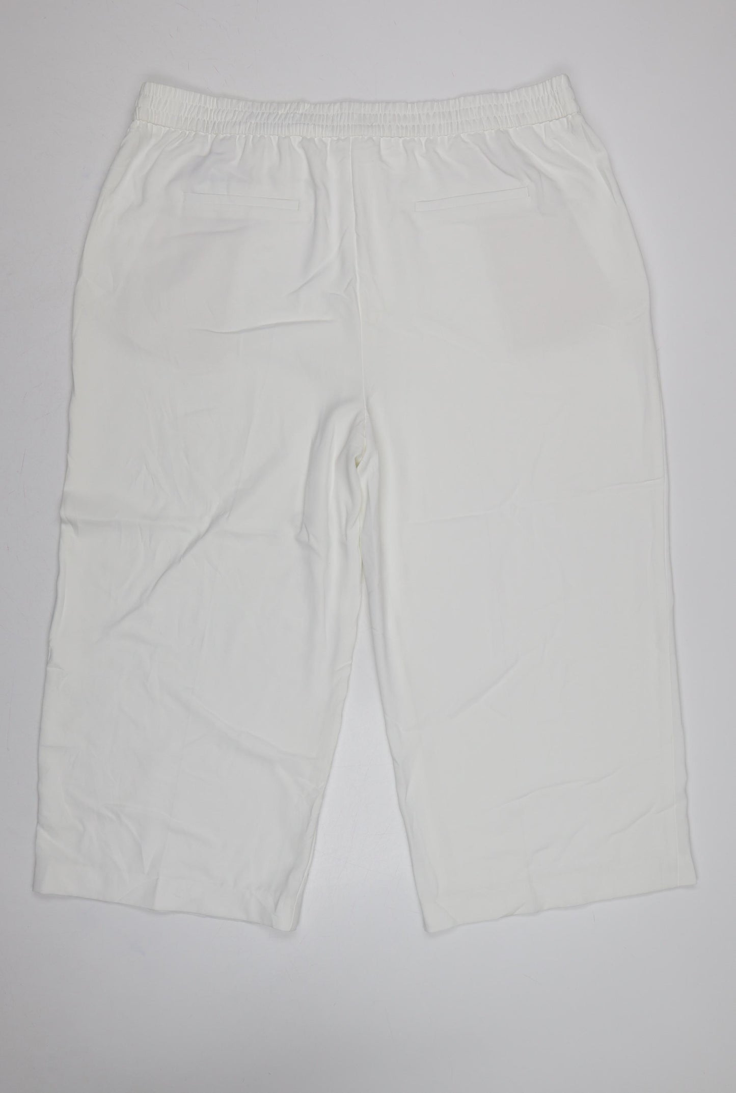 Marks and Spencer Women Ivory UK 22 Cropped Drawstring Trousers