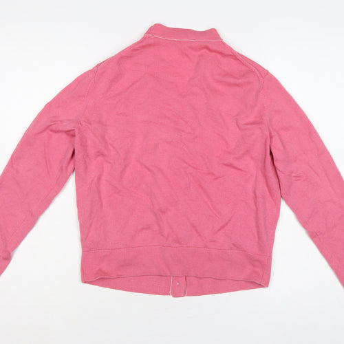 COS Women Pink Wool V-Neck Button Cardigan Size S