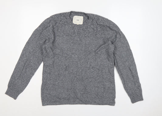 Folk Men's Grey XL Crew Neck Organic Cotton Knit Pullover Jumper
