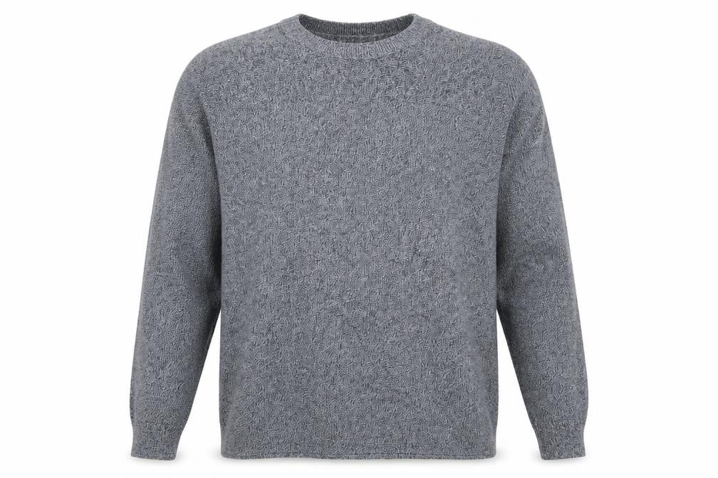 Folk Men's Grey XL Crew Neck Organic Cotton Knit Pullover Jumper
