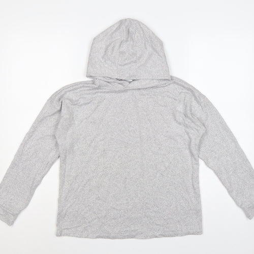 Marks and Spencer Girls Grey 12-13 Years Pullover Hooded Knit Hoodie