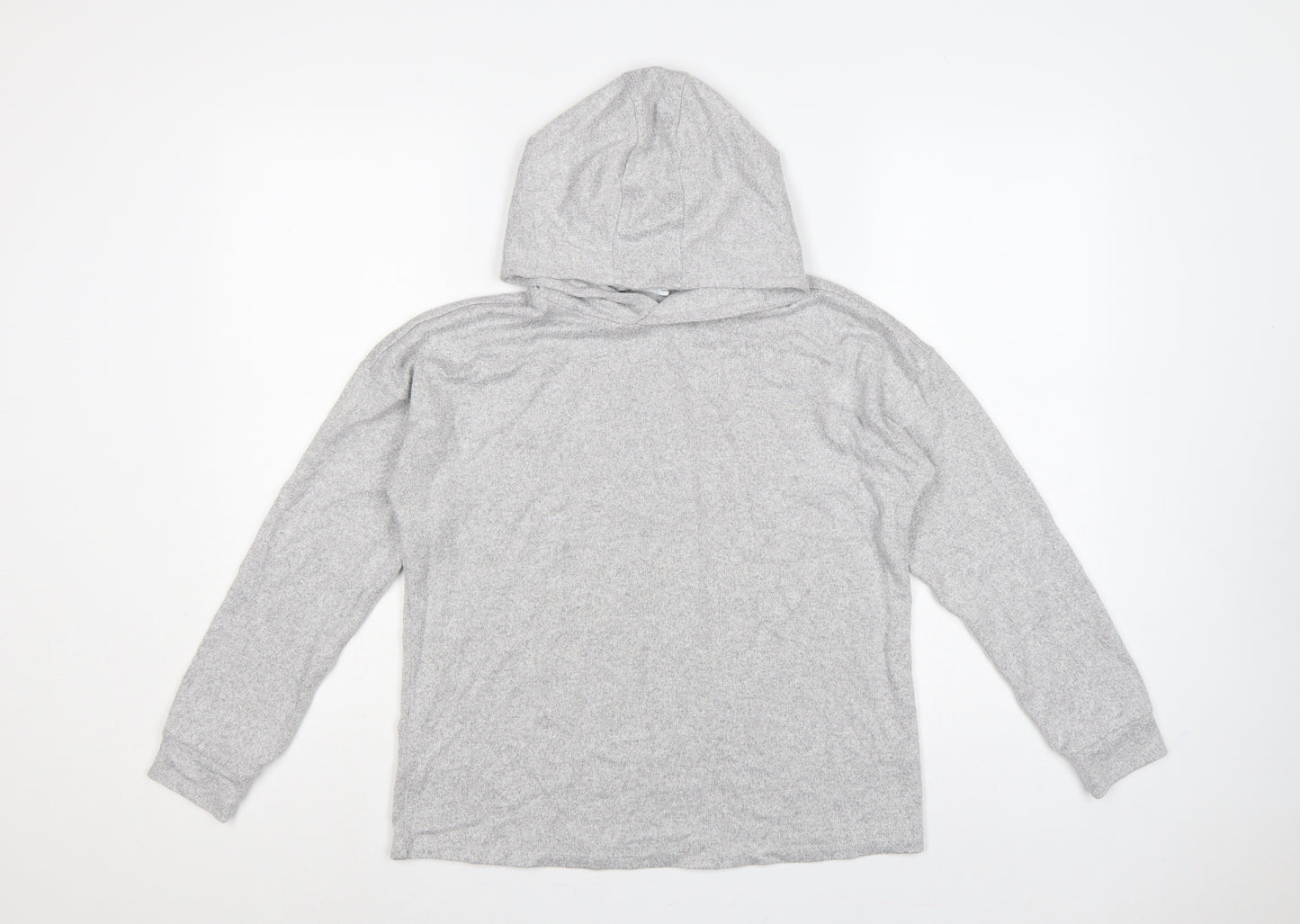 Marks and Spencer Girls Grey 12-13 Years Pullover Hooded Knit Hoodie