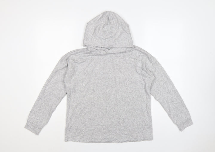 Marks and Spencer Girls Grey 12-13 Years Pullover Hooded Knit Hoodie