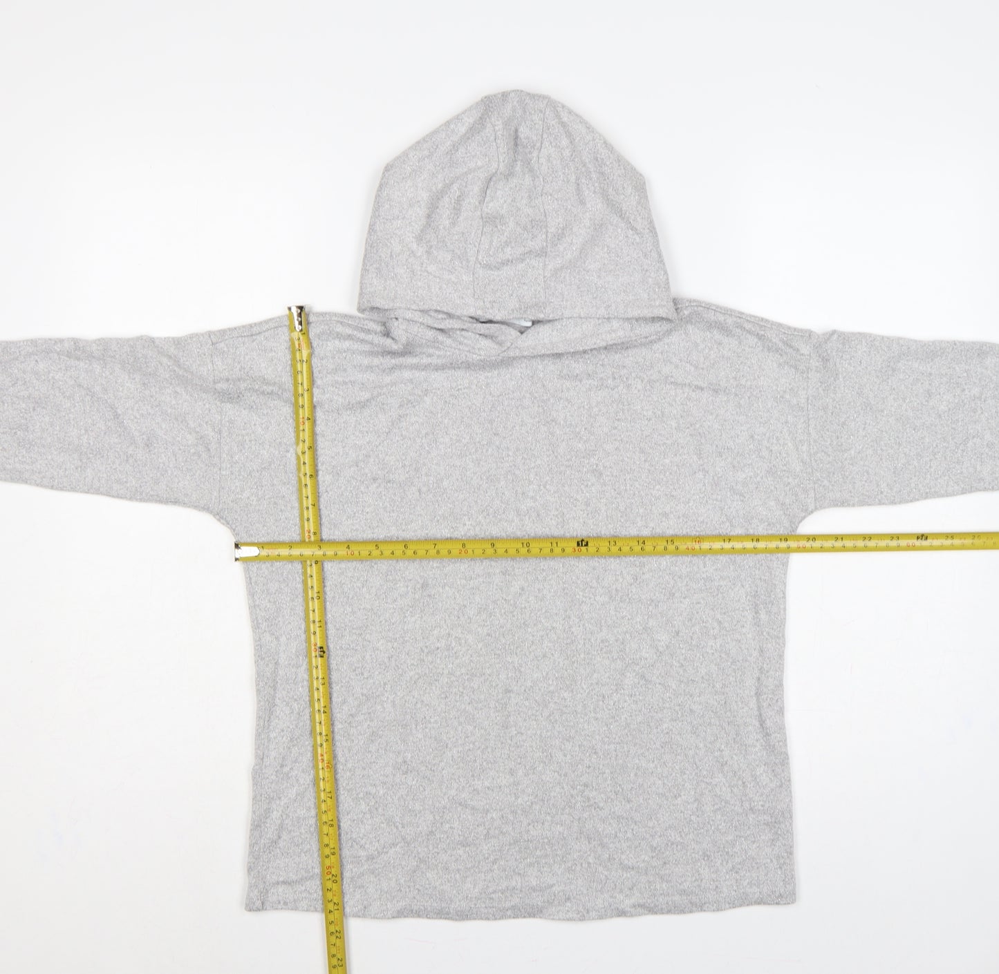 Marks and Spencer Girls Grey 12-13 Years Pullover Hooded Knit Hoodie