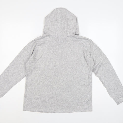 Marks and Spencer Girls Grey 12-13 Years Pullover Hooded Knit Hoodie