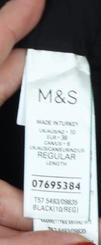 Marks & Spencer Women Black UK 10 Regular Lyocell Drawstring Jogger Trousers