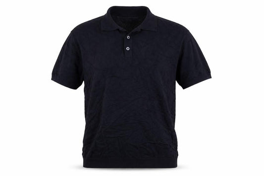 Zara Men’s Black XL Viscose Blend Short Sleeve Knit Polo Shirt