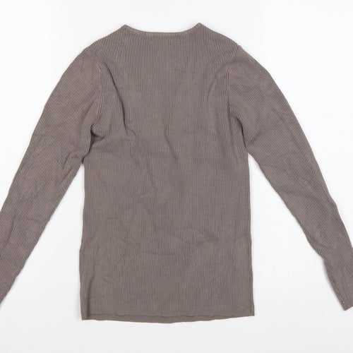 Michelle Keegan Women’s Brown UK 12 Ribbed Cape Layered Jumper