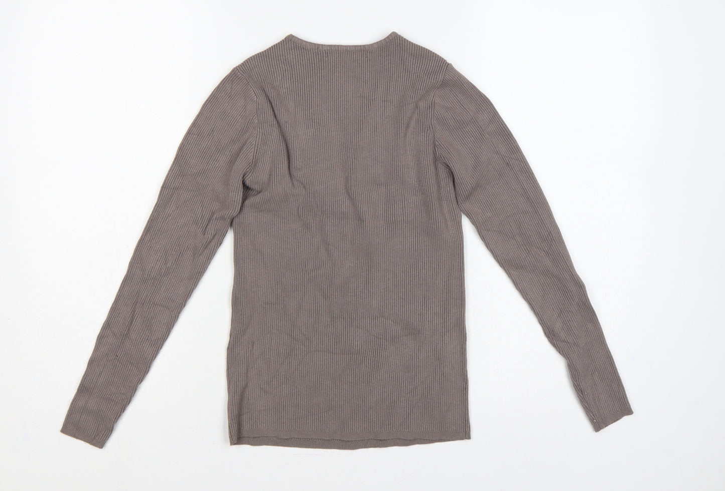 Michelle Keegan Women’s Brown UK 12 Ribbed Cape Layered Jumper