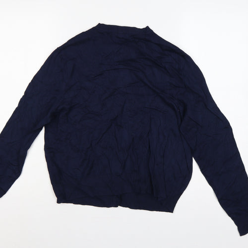 Marks and Spencer Women Blue UK 14 Crew Neck Button Knit Cardigan