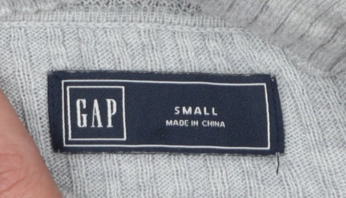 GAP Women Grey Small Sleeveless Roll Neck Rib Knit Tunic Jumper