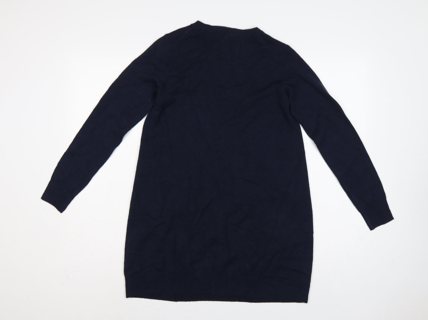 Marks and Spencer Women Blue UK 8 V-Neck Long Sleeve Tunic Jumper