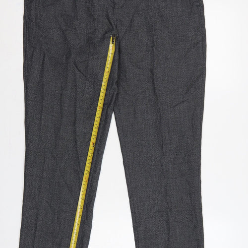 Jacamo Men’s Grey 34R Regular Fit Straight Dress Trousers Formal
