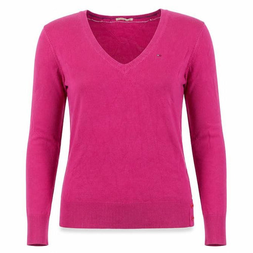 Hilfiger Denim Men’s Pink XS V-Neck Fine Knit Logo Pullover Jumper